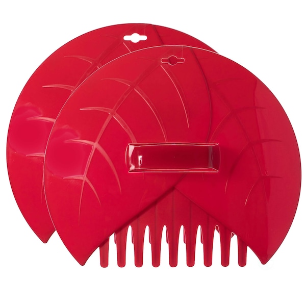 Gardenised Decorative Pair of Leaf Scoops, Hand Rakes for Lawn and Garden Cleanup, Red QI003286.RD - main